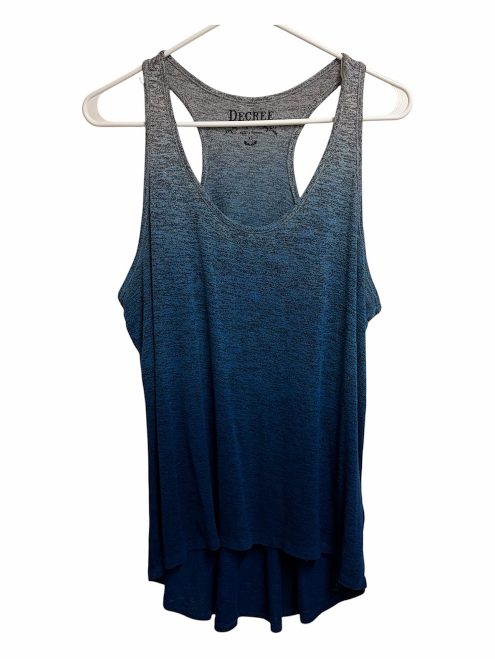Decree Women's Gray-to-Navy Ombre Racerback Tank